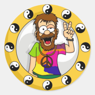 Hippieklistermärkear Runt Klistermärke
