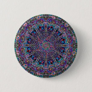 HippiekonstPsychadelic tryck Knapp
