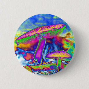 Hippien Dippie Trippy 'Shrooms klämmer fast Knapp