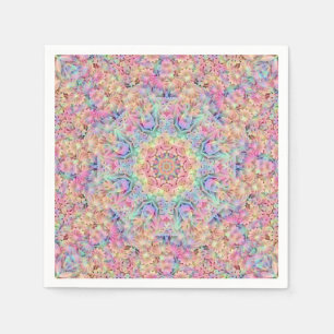 Hippiepastell färgar vintageFractalkaleidoscopen Pappersservett