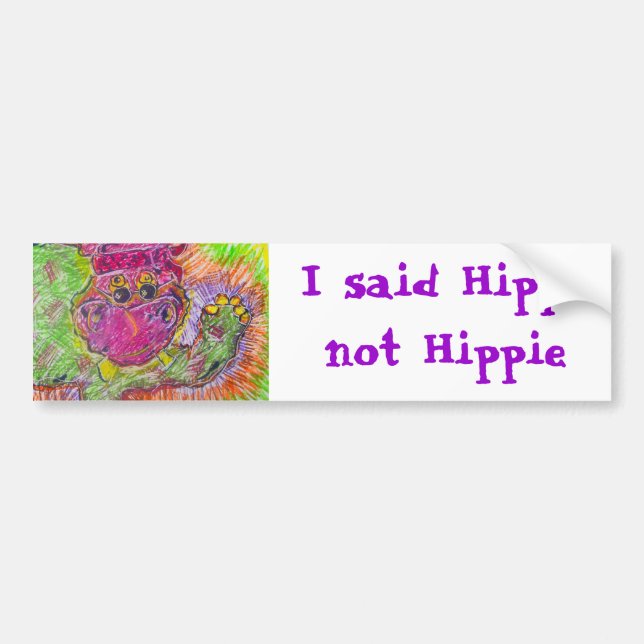Hippiepotamos Hippieflodhäst Bildekal (Framsidan)