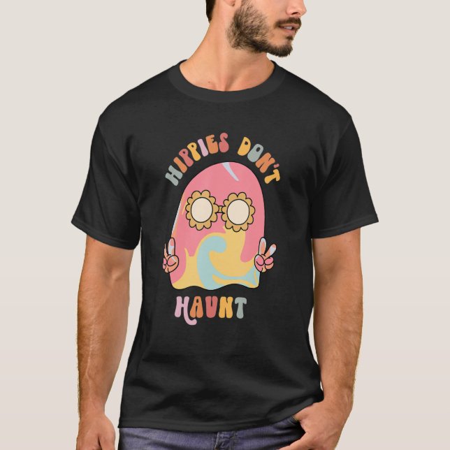 Hippies Haunt Cute Hippie Ghost Halloween Co T Shirt (Framsida)