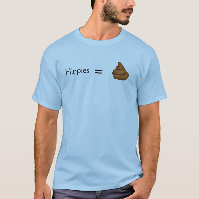 Hippies likställer Poop Tee Shirt (Framsida)