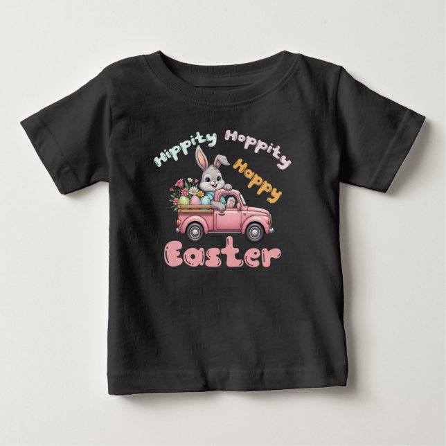 Hippity Hoppity, Glad Påsk Lastbil Barn  T Shirt (Framsida)