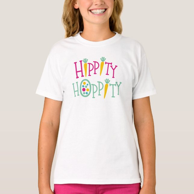 Hippity Hoppity Påsk T-Shirt för barn (Framsida)
