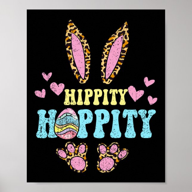 Hippity Hoppity Påskhare Egg Hunting Rabbit SpP Poster (Framsidan)