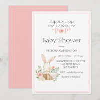 Hippity Skutt Bunny Rosa Modern Baby Shower