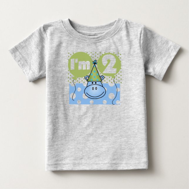 Hippo 2:a födelsedag Tshirts och gåvor (Framsida)
