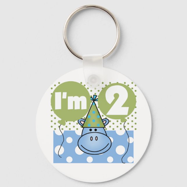 Hippo 2:a födelsedag Tshirts och gåvor Nyckelring (Framsida)