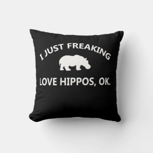 Hippo Älskare Gift Jag bara Freaking Kärlek Hippo Kudde