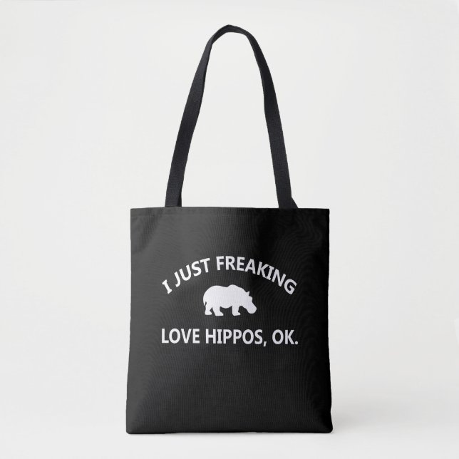 Hippo Älskare Gift| Jag bara Freaking Kärlek Hippo Tygkasse (Framsida)