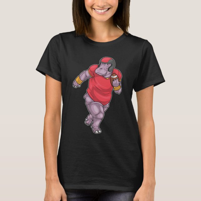Hippo American Football Helmet T Shirt (Framsida)