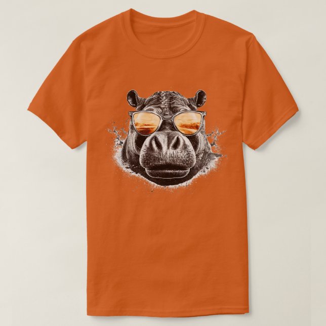 Hippo ansikte med solglasögon 3 t shirt (Design framsida)