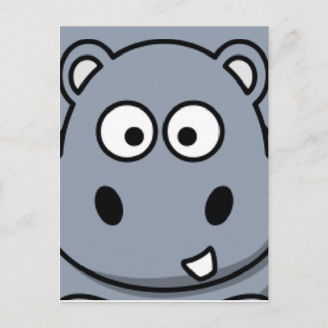 Hippo Ansikte Vykort (Framsida)