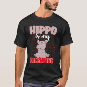Hippo är mina Valentine Kärlek Hearts Hippo-Valent T Shirt