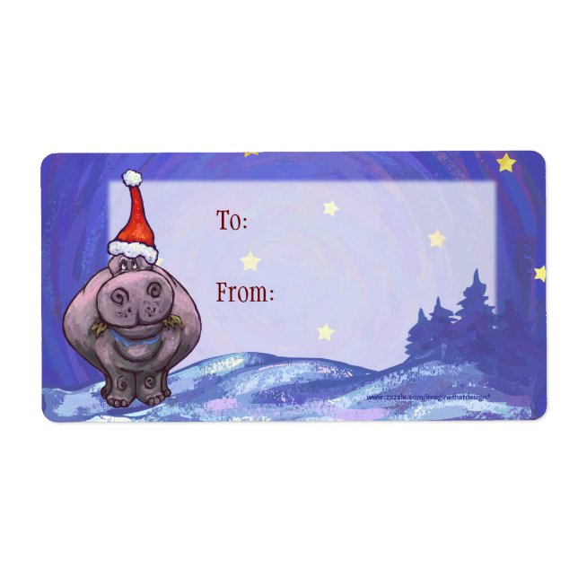 Hippo Art julklapp - etikett Fraktsedel (Framsidan)