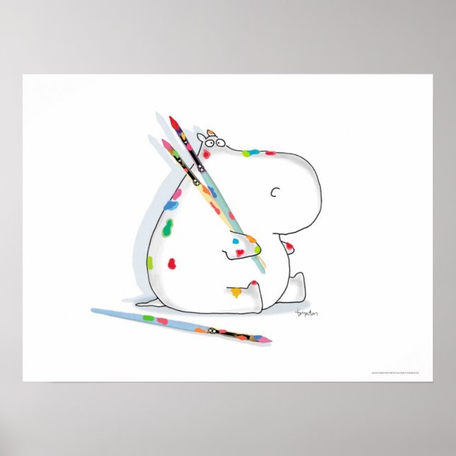 HIPPO ARTIST poster av Sandra Boynton (Framsidan)