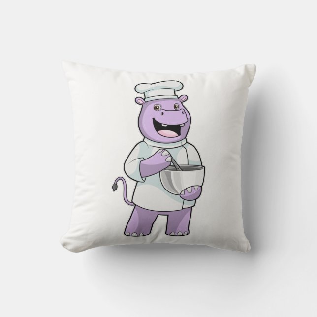 Hippo as Chef with Bowl Kudde (Framsida)