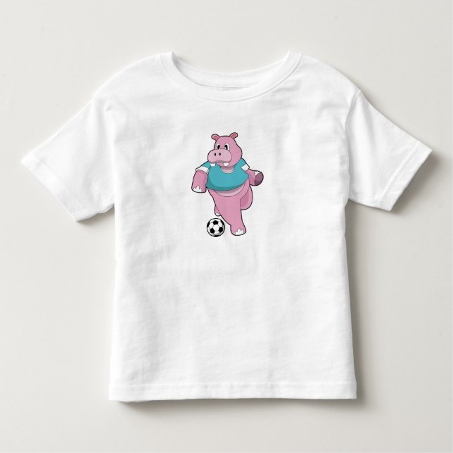 Hippo as Soccer player with Soccer.PNG T Shirt (Framsida)
