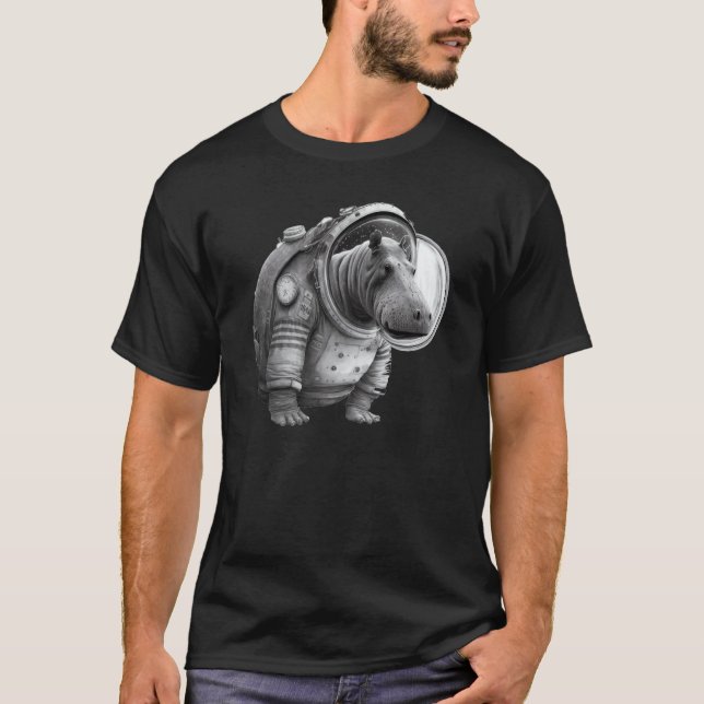 Hippo Astronaut 3 T Shirt (Framsida)