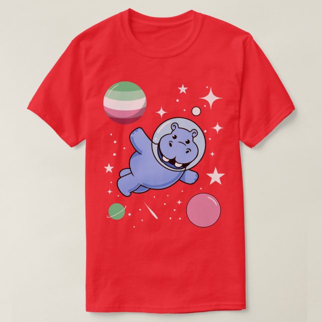 Hippo Astronaut Abroseual Pride  T Shirt (Design framsida)