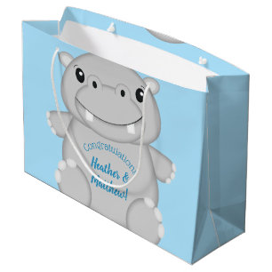 Hippo Baby Shower Blue