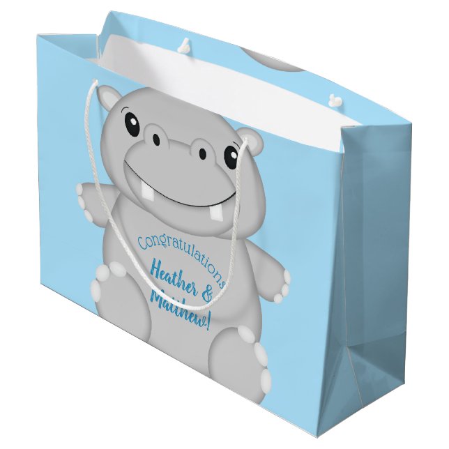 Hippo Baby Shower Blue (Baksidan Vinklad)