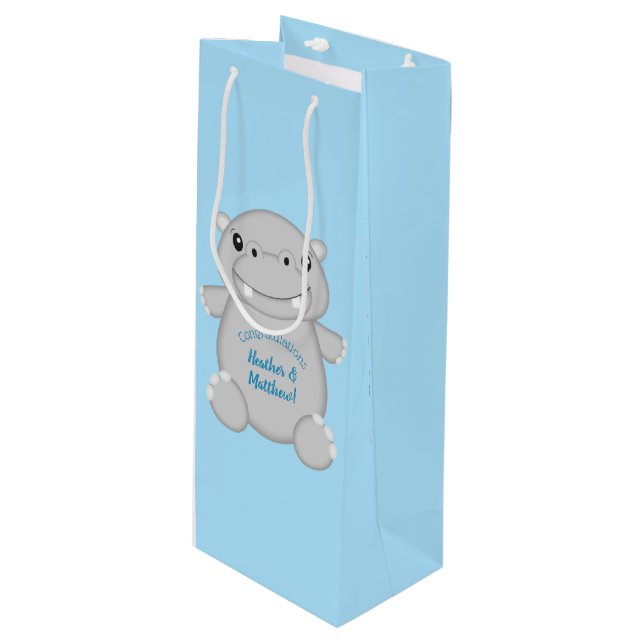 Hippo Baby Shower Blue (Framsidan Vinklad)