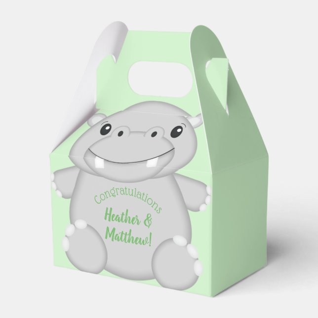 Hippo Baby Shower Presentaskar (Framsidan Sidan)