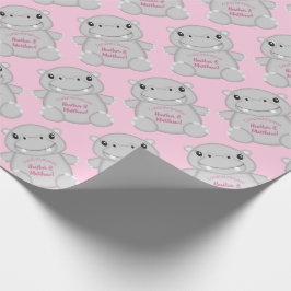 Hippo Baby Shower Rosa Presentpapper