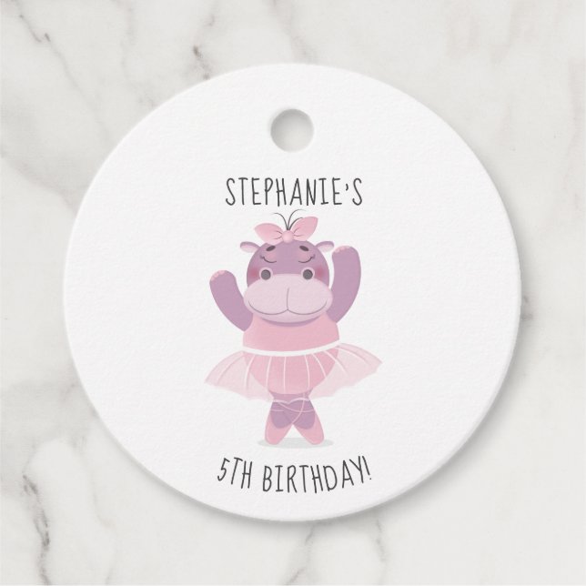 Hippo Ballerina Gåvor Etiketter (Framsida)
