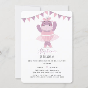Hippo Ballerina Inbjudningar