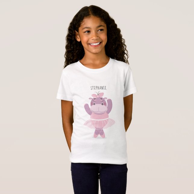 Hippo Ballerina T Shirt (Hel framsida)
