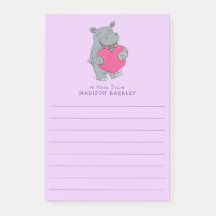 Hippo Barn Cute Valentine Day Post-it Notes