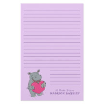 Hippo Barn Cute Valentine Day Stationery