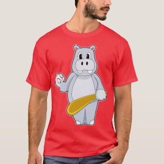 Hippo Baseball Baseball fladdermus T Shirt