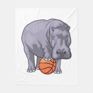 Hippo Basketball-spelare Basketball Fleecefilt