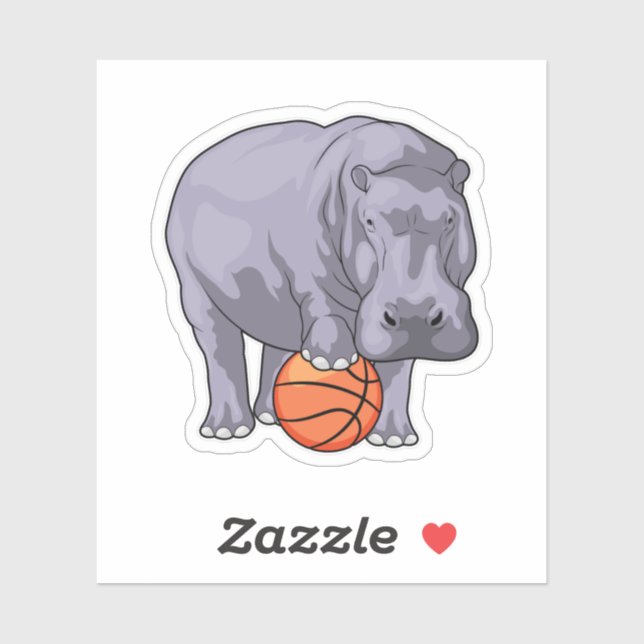 Hippo Basketball-spelare Basketball Klistermärken (Ark)