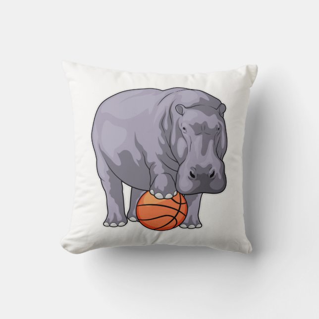 Hippo Basketball-spelare Basketball Kudde (Framsida)