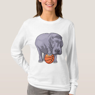 Hippo Basketball-spelare Basketball T Shirt