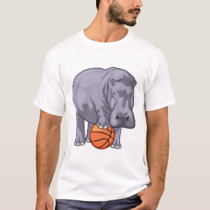 Hippo Basketball-spelare Basketball T Shirt