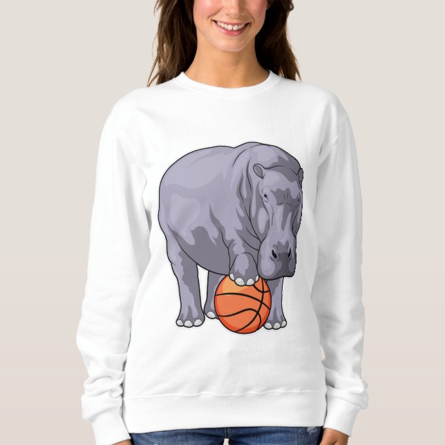 Hippo Basketball-spelare Basketball T Shirt (Framsida)