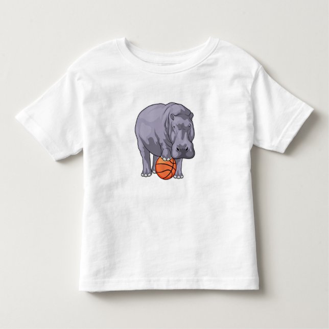 Hippo Basketball-spelare Basketball T Shirt (Framsida)