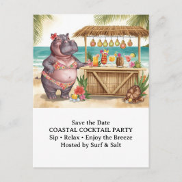 HIPPO BEACH Cocktail Party  Welcome message Vykort