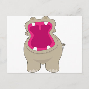 Hippo Big Mouth Vykort
