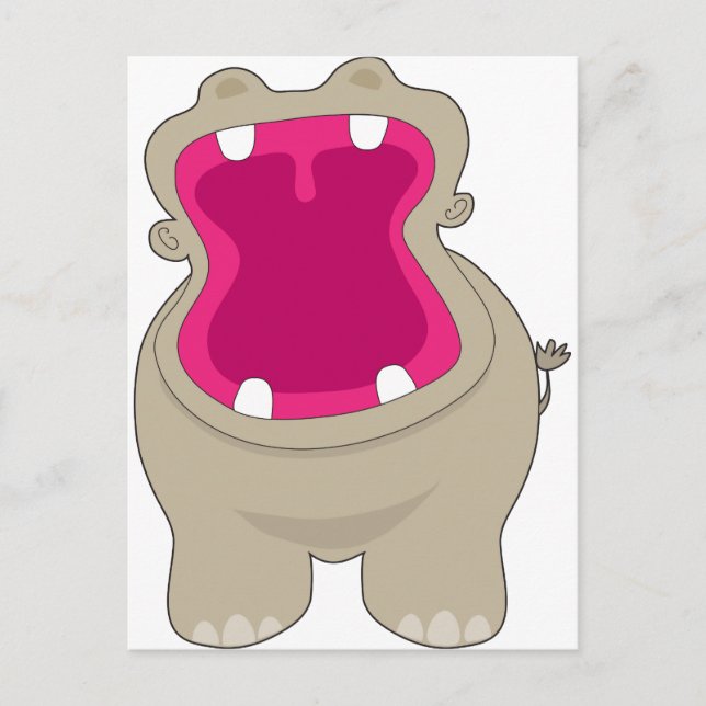 Hippo Big Mouth Vykort (Framsida)