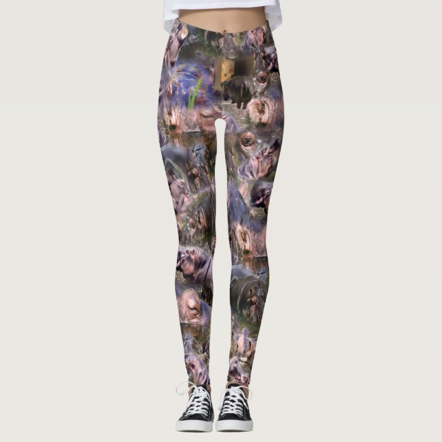Hippo Bild Collarge Leggings (Framsida)