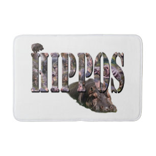 Hippo Bild Logotyp med Hippos. Badrumsmatta