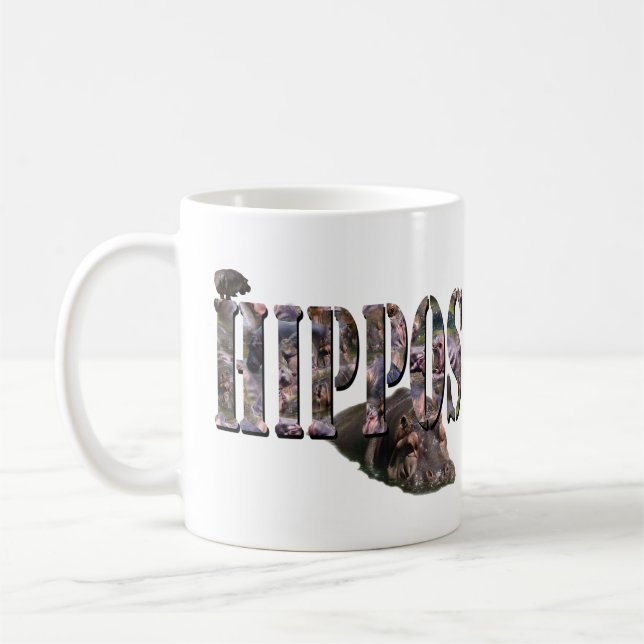 Hippo Bild Logotyp med Hippos. Kaffemugg (Vänster)