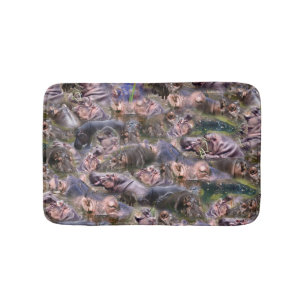 Hippo Bilder Collarge Small Memory Foam Bath Mat Badrumsmatta